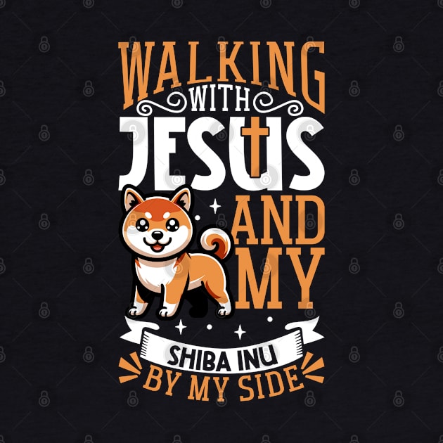 Jesus and dog - Shiba Inu by Modern Medieval Design